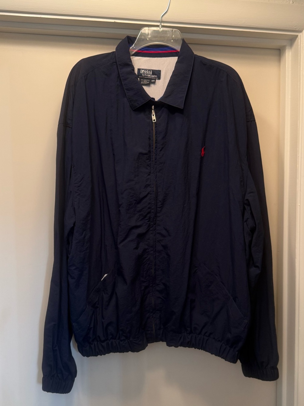 Men’s Polo by Ralph Lauren Vintage Navy Windbreaker Jacket with Red Pony XXL